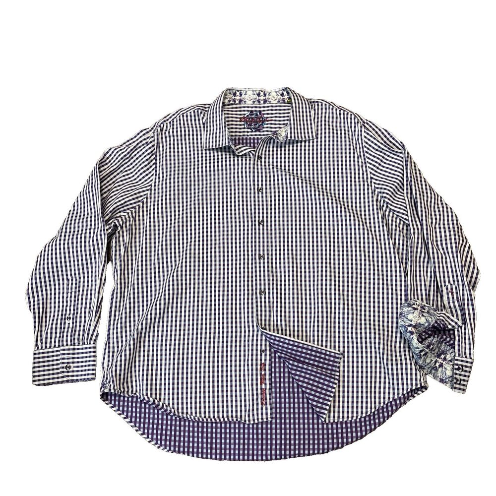 Robert Graham Button Up Shirt Mens 4XL Classic Fit Check Plaid - READ